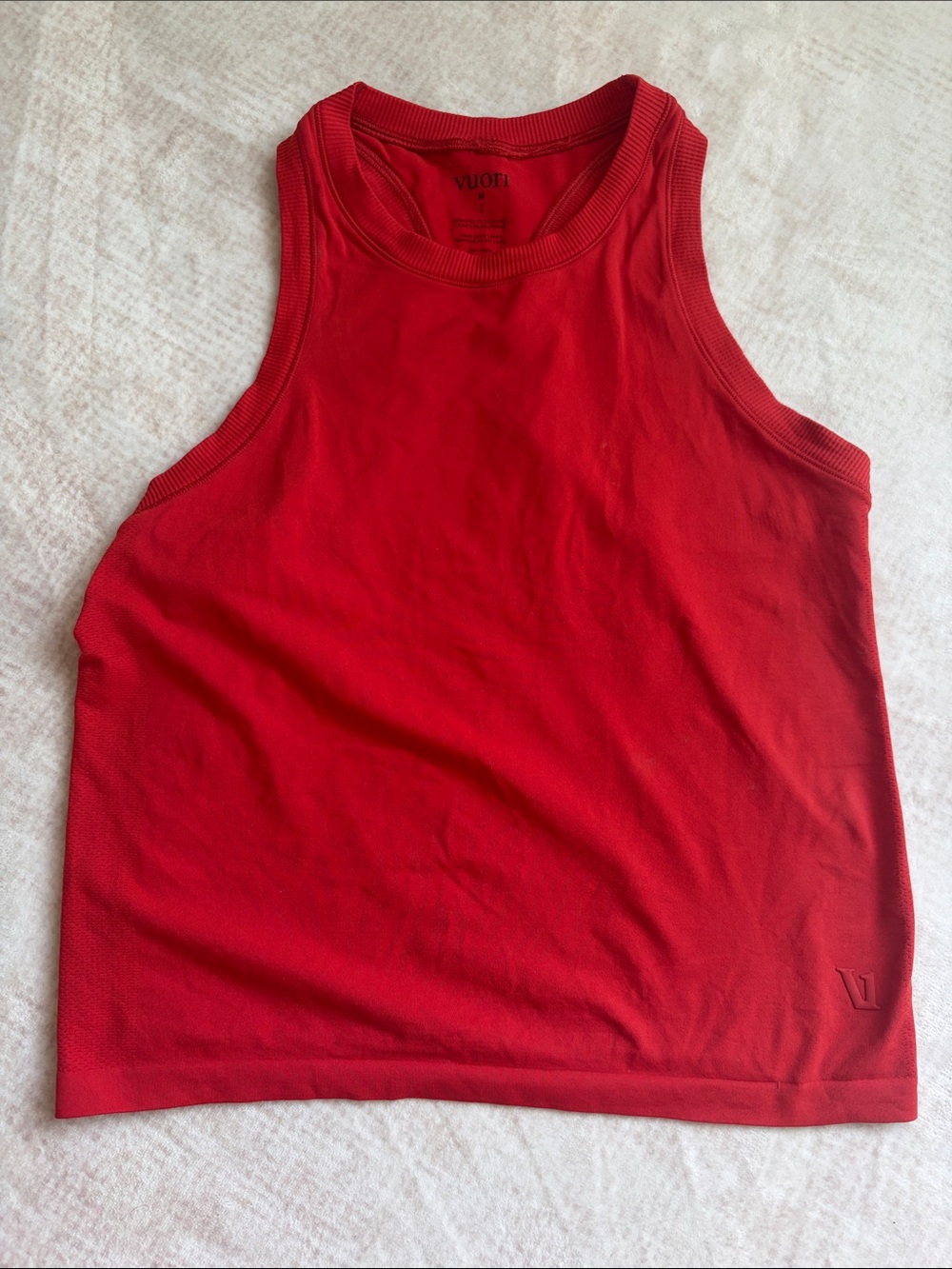 Vuori Red Ribbed Athletic Tank
